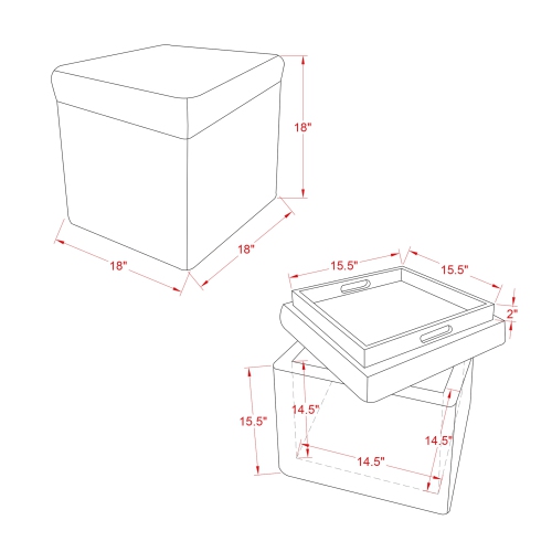 Inspired Home Kane Faux Fur Storage Ottoman, Blush