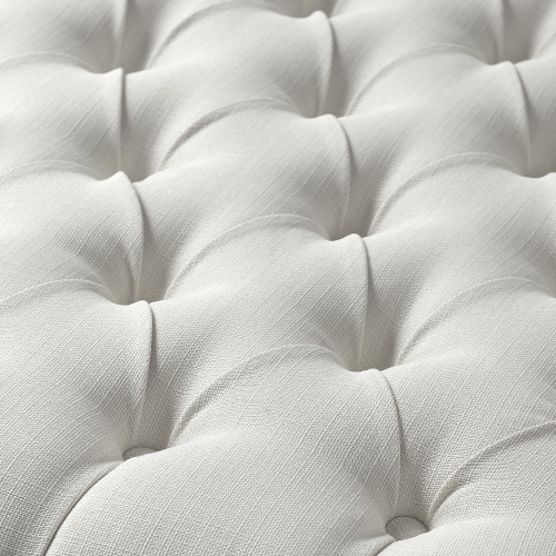 Inspired Home Arielle Linen Ottoman, Cream White