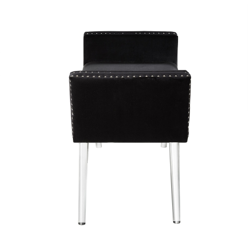 Banc en velours Annabella d’inspiration Home, noir