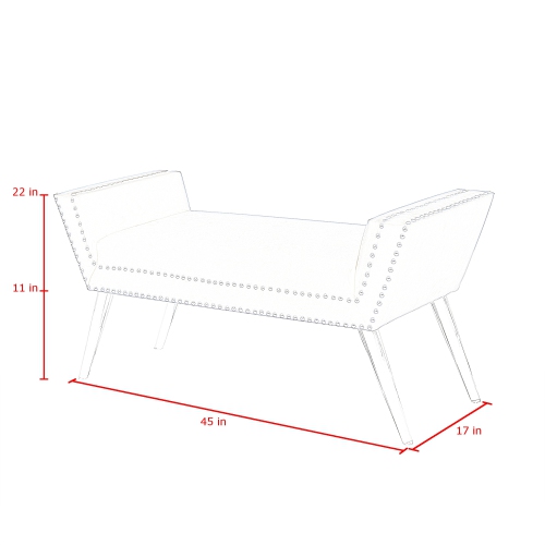 Banc en velours Annabella d’inspiration Home, noir