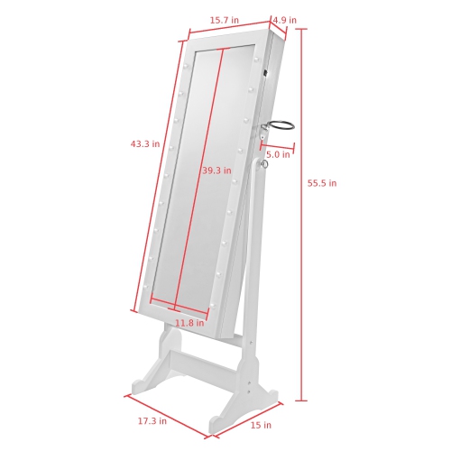 Inspired Home Braden Armoire Jewelry Storage Organizer, Black