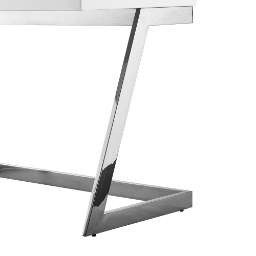 Inspired Home Malaysia Writing Desk, White/Chrome