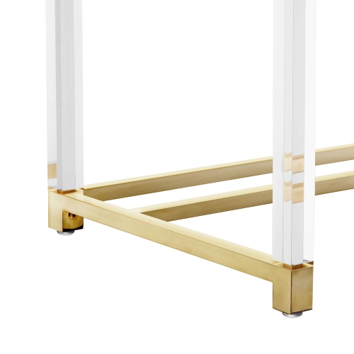 Inspired Home Muhammad Writing Desk, Black/Gold