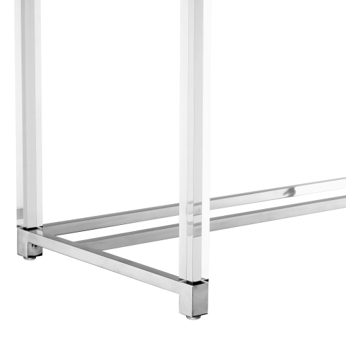 Inspired Home Muhammad Writing Desk, Light Grey/Chrome