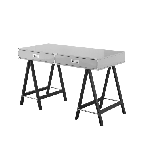 Inspired Home Fabian Writing Desk, Light Grey