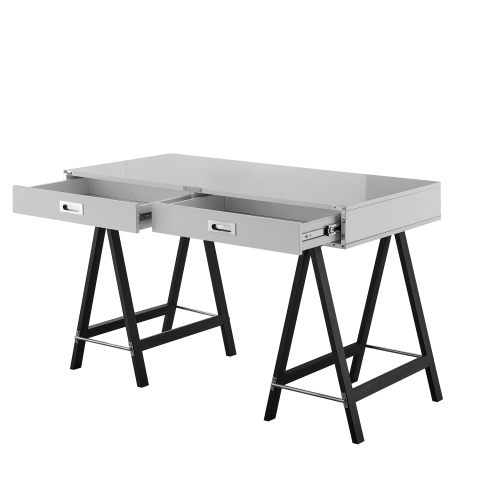 Inspired Home Fabian Writing Desk, Light Grey