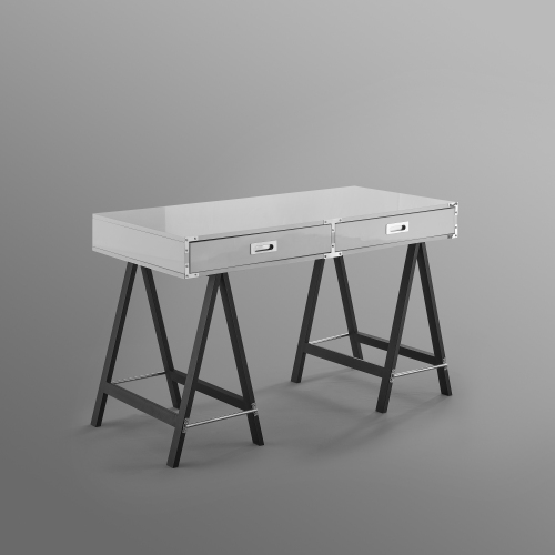 Inspired Home Fabian Writing Desk, Light Grey