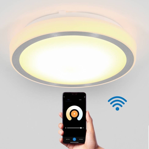 Artika Pluto Smart Home LED Integrated, Energy Star Ceiling Light Fixture, White & Aluminum