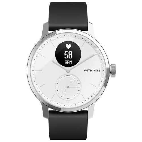 Withings ScanWatch 42mm Hybrid Smartwatch with Heart Rate Monitor & Oximeter - White