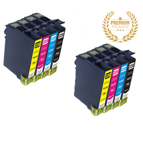 Ultra Ink™ 2 Sets EPSON T220 BK/M/Y/C Inkjet COMBO-Epson Printer XP320/420/424/WF2630/2650/2600/2750/2760