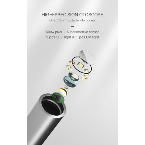 BEBIRD A2 Otoscope intelligent visible couleur argentée
