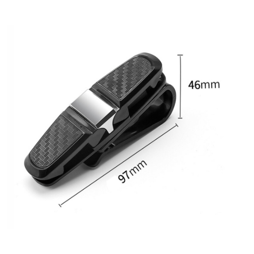 Carbon Car Sun Visor Clip Glasses Holder Sunglasses Eyeglass Card Ticket Hanger