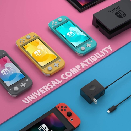 Charger for Switch and Switch Lite, Switch Charger AC Adapter Power Supply 15V 2.6A Fast Charging Kit for Switch