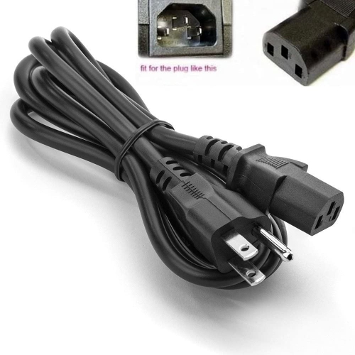 6ft Universal AC Power Cord for Personal Computer,Vizio,PC Monitor,Plasma bravia uhd Smart TV, Power Supply Replacement