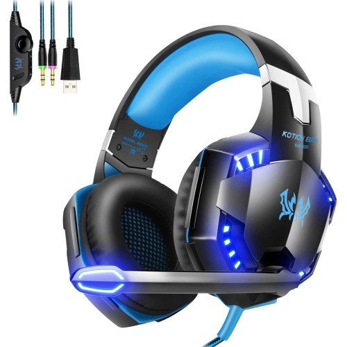 G2000 Gaming Headset, Noise Canceling Headphones with Mic ,LED Light and Soft Memory Earmuffs,7.1 Surround Sound Stereo