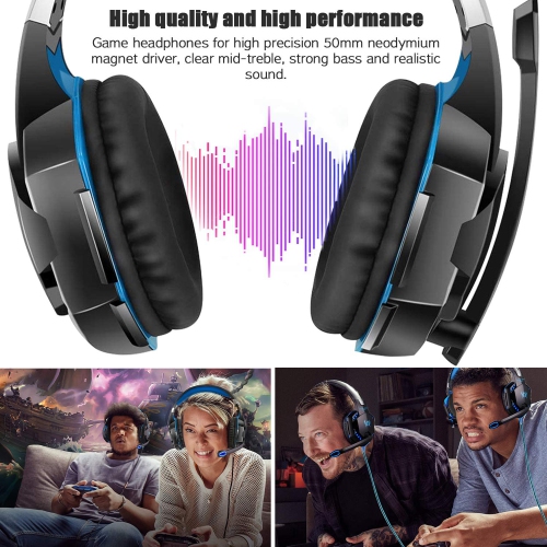 G2000 Gaming Headset, Noise Canceling Headphones with Mic ,LED Light and Soft Memory Earmuffs,7.1 Surround Sound Stereo