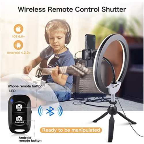 UBeesize 10" LED Ring Light with Tripod Stand & Phone Holder, Dimmable Desk Makeup Ring Light, Perfect for Live Streaming & YouTube Video,