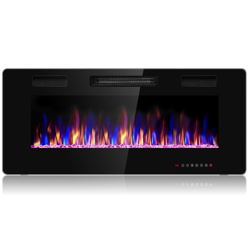 Costway 42 Electric Fireplace, Ultra Slim Wall Mounted Electric Fireplace