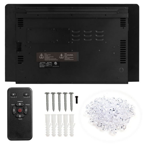 Costway 30'' Electric Fireplace Recessed Ultra Thin Wall Mounted Heater Multicolor Flame