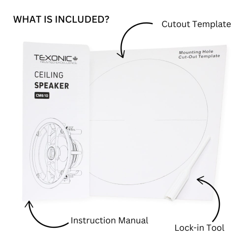 TEXONIC 6.5" In-Ceiling Speaker: Superior Sound Quality & Easy Installation | Magnetic Grill