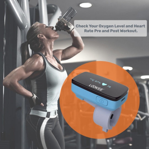 Moniteur d'oxygène de sommeil Ring-Pro de LOOKEE® avec applications PC et mobiles | Rappel de vibration pour faible O2 | Oxymètre de pouls continu