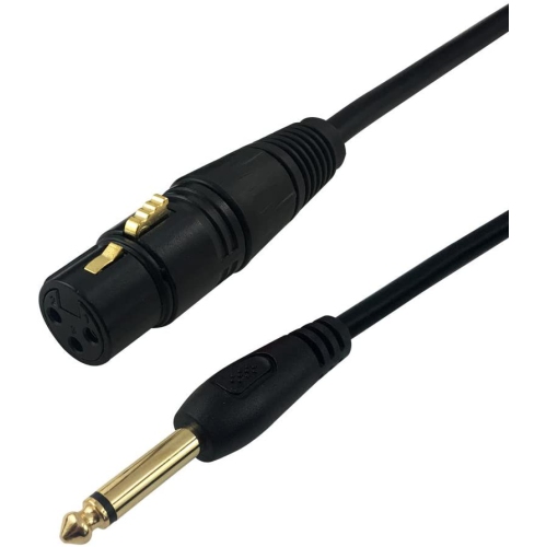 HYFAI – Câble de haut-parleur audio non symétrique XLR à 3 broches femelle vers TS mâle de 1/4 po certifié cUL, 6 pi