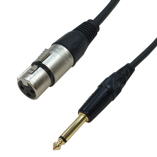 HYFAI – Câble de haut-parleur audio symétrique XLR Premium à 3 broches femelle vers TS mâle de 1/4 po certifié cUL, 1.5 pi