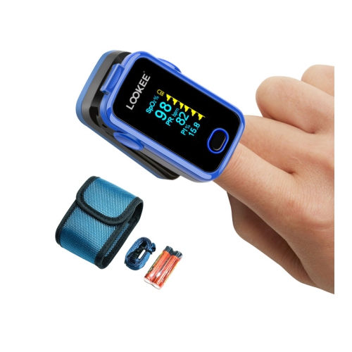 Image 1 of 7.. LOOKEE A310 Premium Pulse Oximeter Finger Monitor | Proudly Canadian | Blood Oxygen Monitor | Medical Grade Accuracy, Alarm & Perfusion Index | Carry