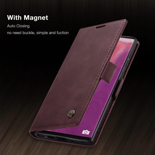 CaseMe rétro cuir sac à main étui Magnétique portefeuille carte couverture pour Samsung Galaxy Note S20