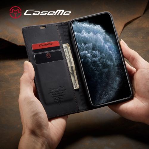 CaseMe Wallet Case Anti-Fall Retro Handmade Leather Magnetic Flip case Card Slot for Samsung S20 PLUS