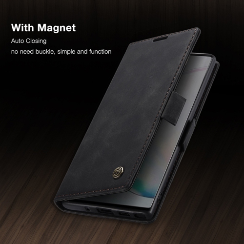 CaseMe Wallet Case Anti-Fall Retro Handmade Leather Magnetic Case Card Slot for Samsung Galaxy Note 10 PLUS