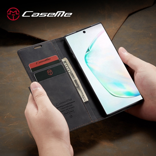 CaseMe Wallet Case Anti-Fall Retro Handmade Leather Magnetic Case Card Slot for Samsung Galaxy Note 10 PLUS