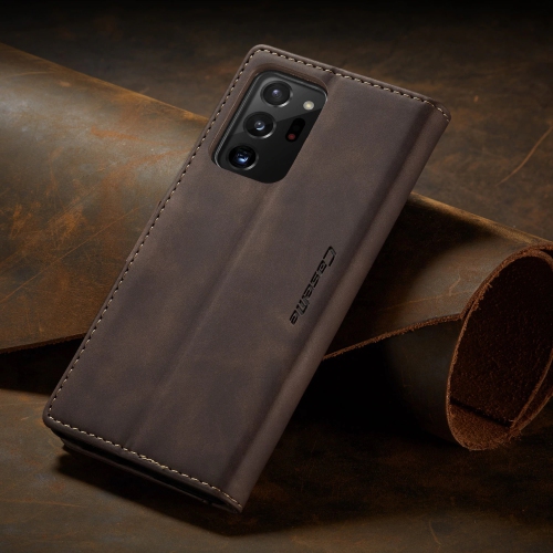 CaseMe rétro cuir sac à main étui Magnétique portefeuille carte couverture pour Samsung Galaxy Note S20