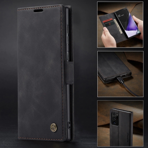 CaseMe Wallet Case Anti-Fall Retro Handmade Leather Magnetic Case Card Slot for Samsung Galaxy Note 20 ULTRA