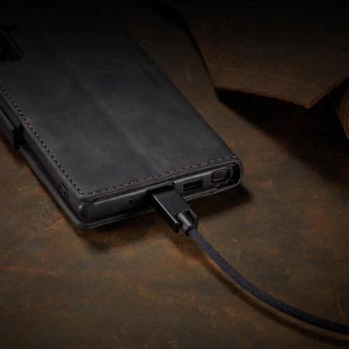 CaseMe Wallet Case Anti-Fall Retro Handmade Leather Magnetic Case Card Slot for Samsung Galaxy Note 20 ULTRA