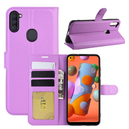 [CS] Samsung Galaxy A11 Case, Magnetic Leather Folio Wallet Flip Case Cover with Card Slot, Purple