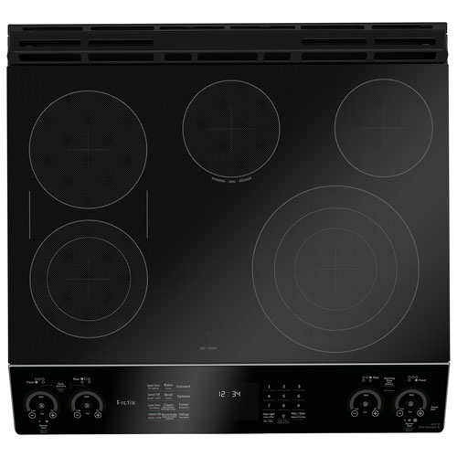 GE Profile 30" 6.7 Cu. Ft. Double Oven 5-Element Slide-In Electric Range (PCS980YMFS) - Stainless