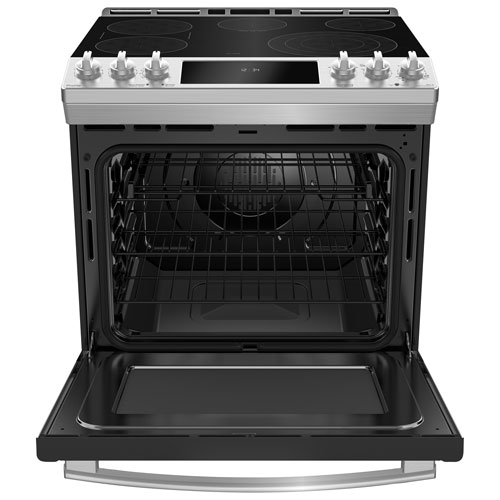 GE Profile 30" 5.3 Cu. Ft. True Convection 5-Element Slide-In Electric Range (PCS940YMFS) - Stainless