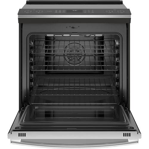 GE Profile 30" 5.3 Cu. Ft. True Convection 5-Element Slide-In Induction Range (PCHS920YMFS) - Stainless