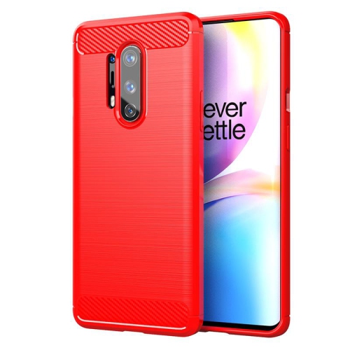 PANDACO Red Brushed Metal Case for OnePlus 8 Pro