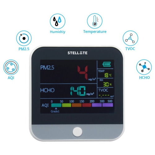 Stellate – moniteur intelligent de qualité de l’air intérieur, capteur pour HCHO/formaldéhyde, TCOV, PM2.5, AQI