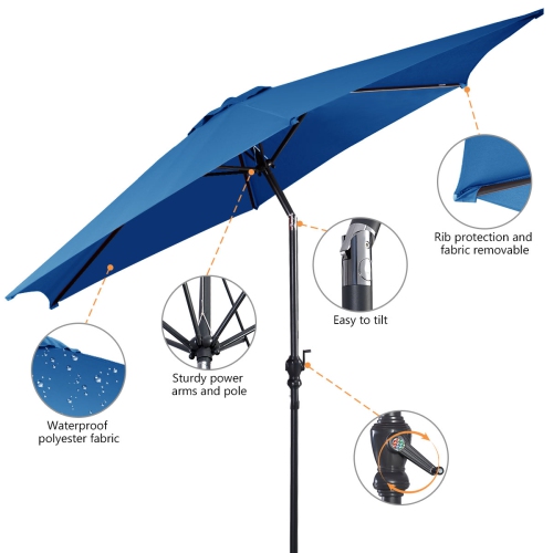 Costway 9FT Patio Umbrella Patio Market Steel Tilt W/ Crank Outdoor Yard Garden