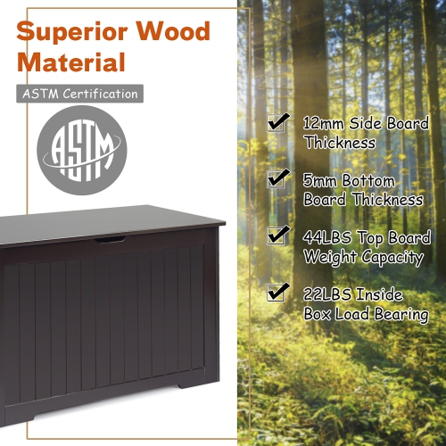 Costway MDF Toy Box Wooden Toy Organizer with High-Quality Flip-Top Lid Kindergarten White/Brown