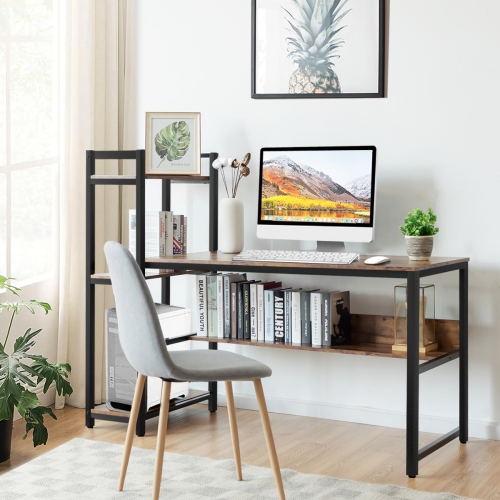 Costway Multi-Functional Computer Desk with 4-tier Storage shelves