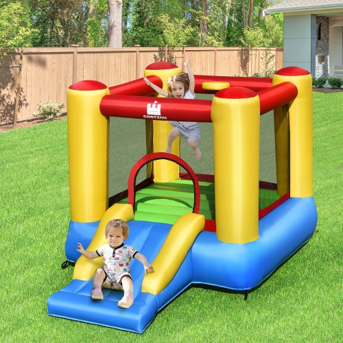 Costway Inflatable Bouncer Kids Bounce House Jumping Castle Slide w/ 480W Blower