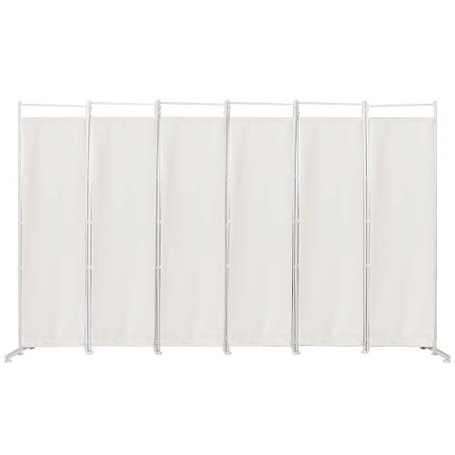 Costway 6-Panel Room Divider Folding Privacy Screen w/Steel Frame Decoration White