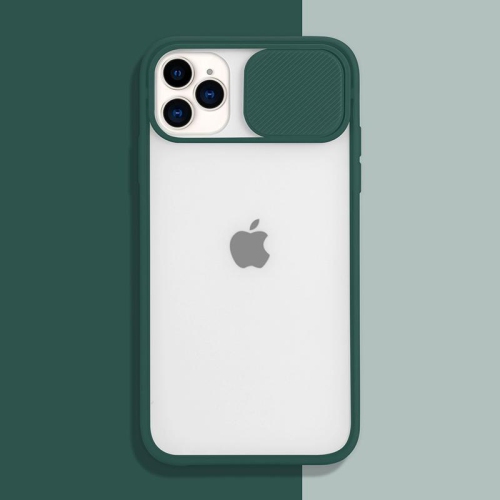 PANDACO Forest Green Slide Clear Case for iPhone 11 Pro