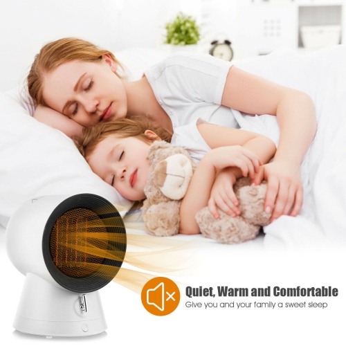 Gymax 1500W Portable PTC Ceramic Space Heater Mini Electric Desktop Heating Fan White
