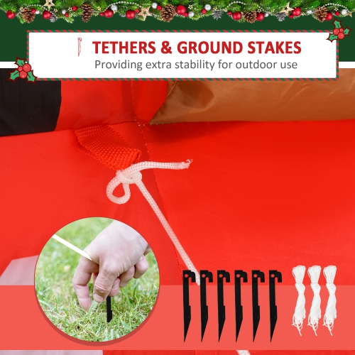 HOMCOM 6ft Christmas Inflatable Santa Claus Driving A Truck with LED Lights, Blow-Up Outdoor LED Yard Display for Lawn, Garden, Party