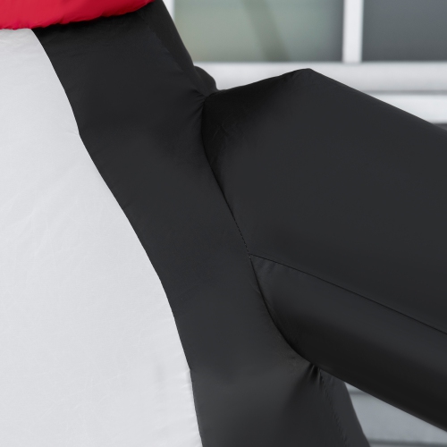 HOMCOM 8ft Inflatable Penguin Holding Candy Cane, Holiday Yard Decoration with LED Lights, Indoor Outdoor Lawn Blow Up Decor